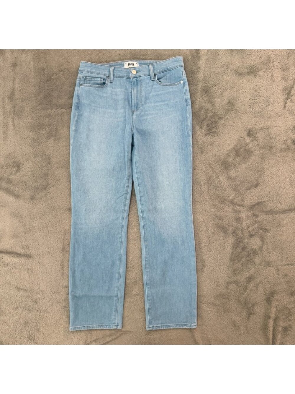 Paige Cindy Jeans High Rise Slim Straight Leg Womens 29 Light Wash